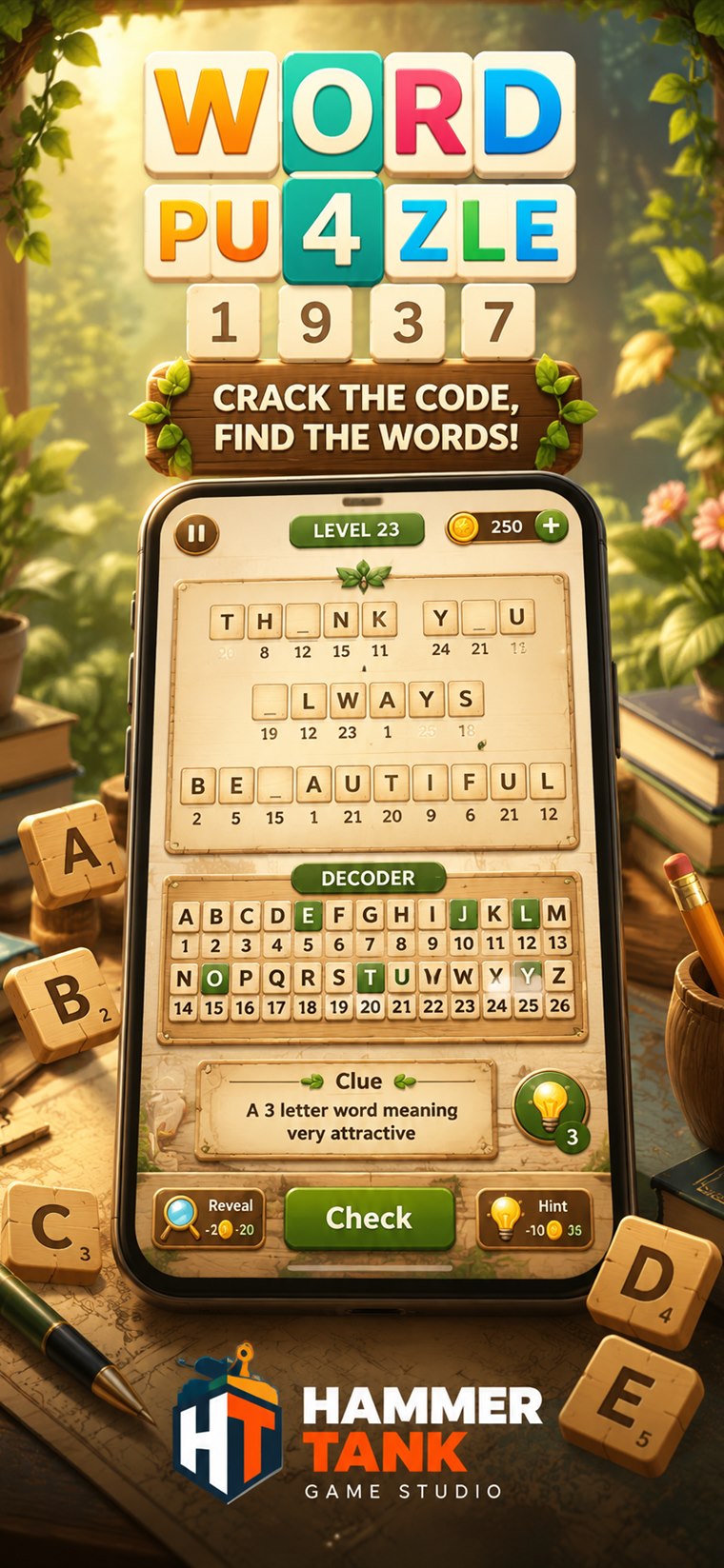 Cryptogram - Words Puzzle Game key art